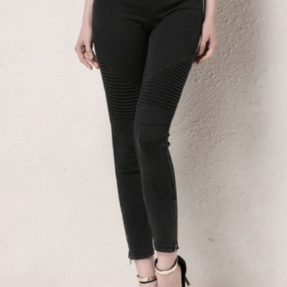 Pants - Black Moto Jean Leggings